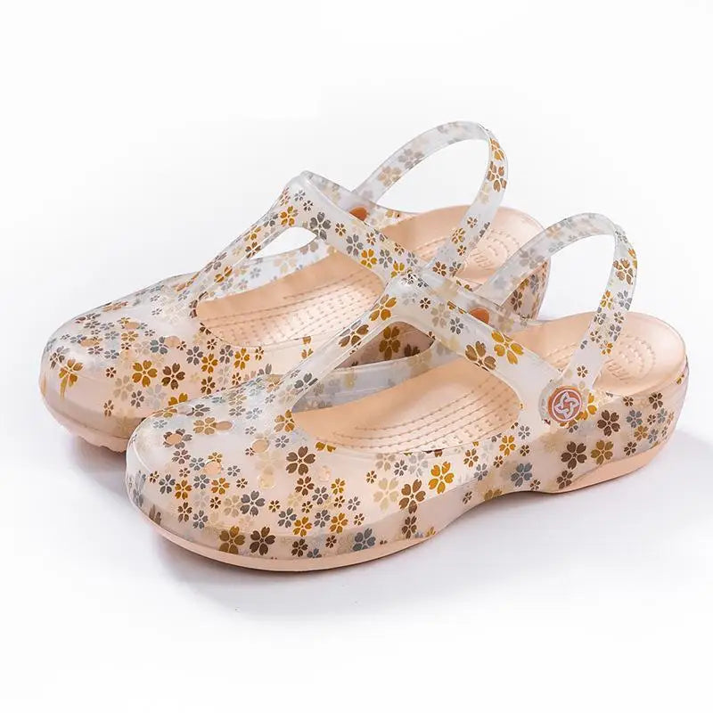 35-40 Womens Sandals Summer Shoes Mules Clogs Female Slippers Mujer Garden Zapatos Soft Bottom Breathable Flower Beach Footwear