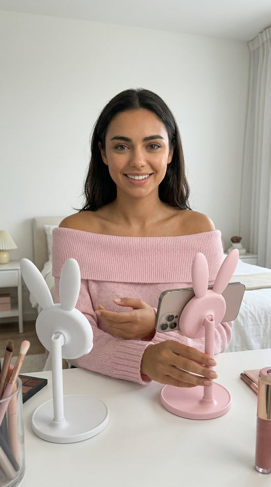 The cute Rabbit mobile phone stand desktop can lift and adjust the desktop phone accessories  phone stand  phone grip