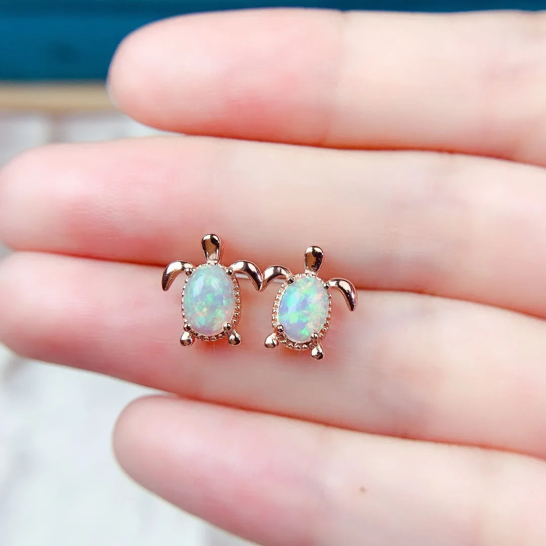 Natural Opal S925 Silver Ear Studs Luxury Large Gemstone Jewelry Design Perfect for Gifting Holidays and Daily Elegance