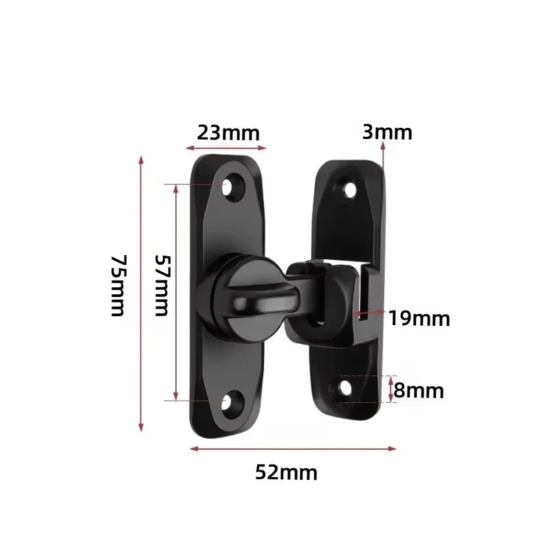 90/180 Degree Flip Door Lock Home Security Sliding Door Latch Small Gate Latches Hardware Anti-theft Lock Zinc Alloy Door Bolts