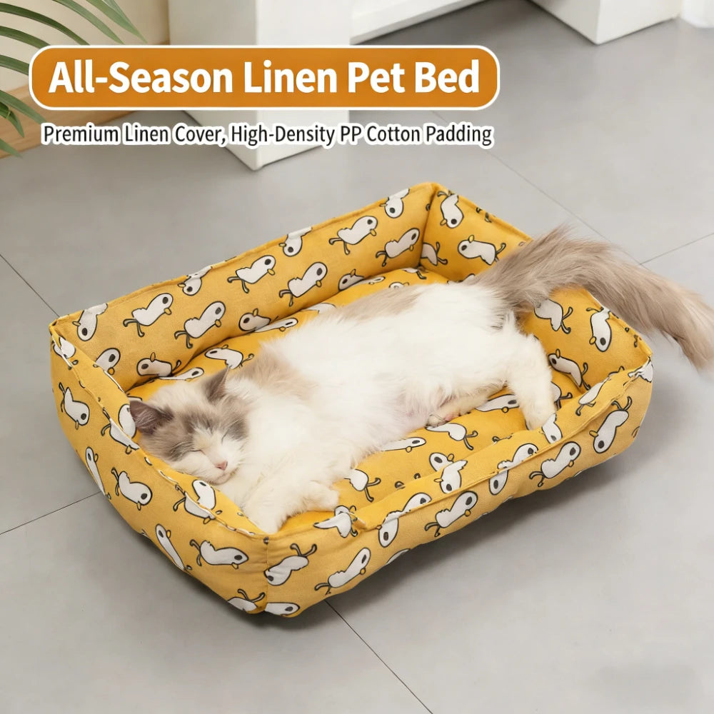 Pet Summer Mat Cute Dog Cooling Sofa Breathable Washable Four Seasons For Small Dog Bed Cushion Pet Cat Nest Mat Accessories