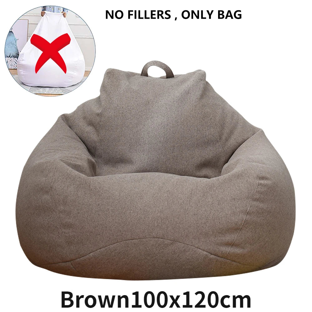 Large Bean Bag Chair Sofa Cover Comfortable Outdoor Lazy Seat Bag Couch Cover without Filler for Adults Kids Tatami Chairs Cover