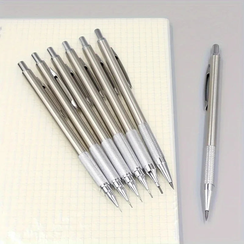 All Metal Mechanical Pencils 0.3, 0.5, 0.7, 0.9, 1.3 2.0Mm Lead Refills  Art, Writing, Sketching Retractable Design
