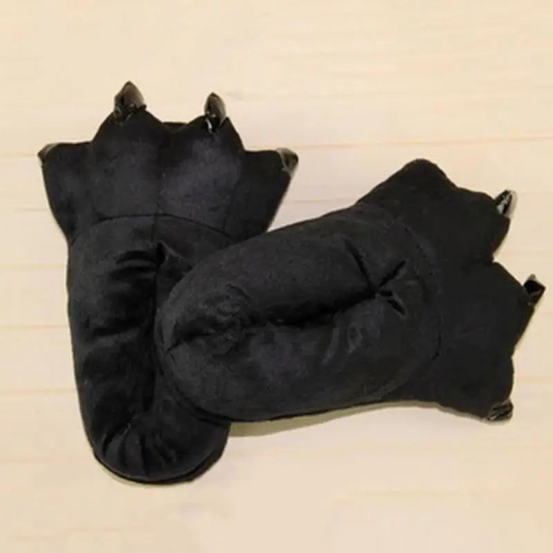 Winter Warm Soft Indoor Floor Slippers Women Men Shoes Paw Funny Animal Christmas Monster Dinosaur Claw Plush Home Random Lining