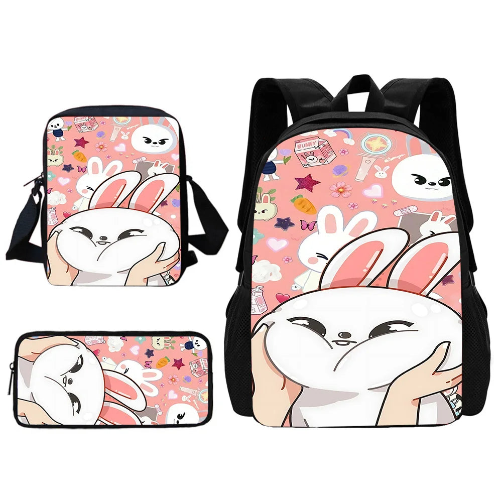 Child School S-Skzoo-o k-Kpop Stray Kids Backpack With Shoulder Bag Pencil Bags School Bags for Boys Girls Best Gift