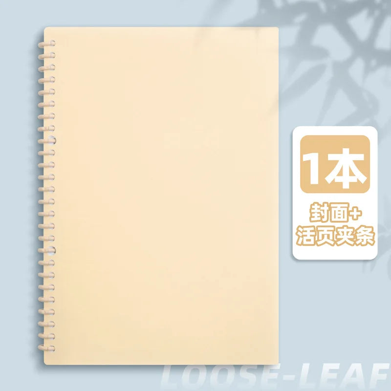 A4/A5/B5 Removable Spiral Notebook 60 Sheets Underline/Blank Loose Leaf Journal Macaron Binder for Students