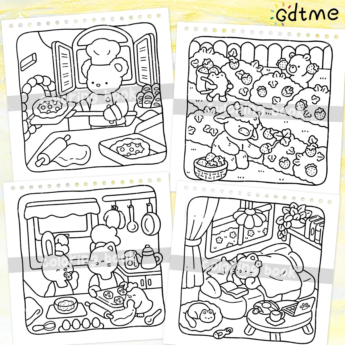 CALM TIMES Coloring Book for Adult Featuring Spiral binding 24pages for Relaxation Kid Educational DIY Painting Drawing Book