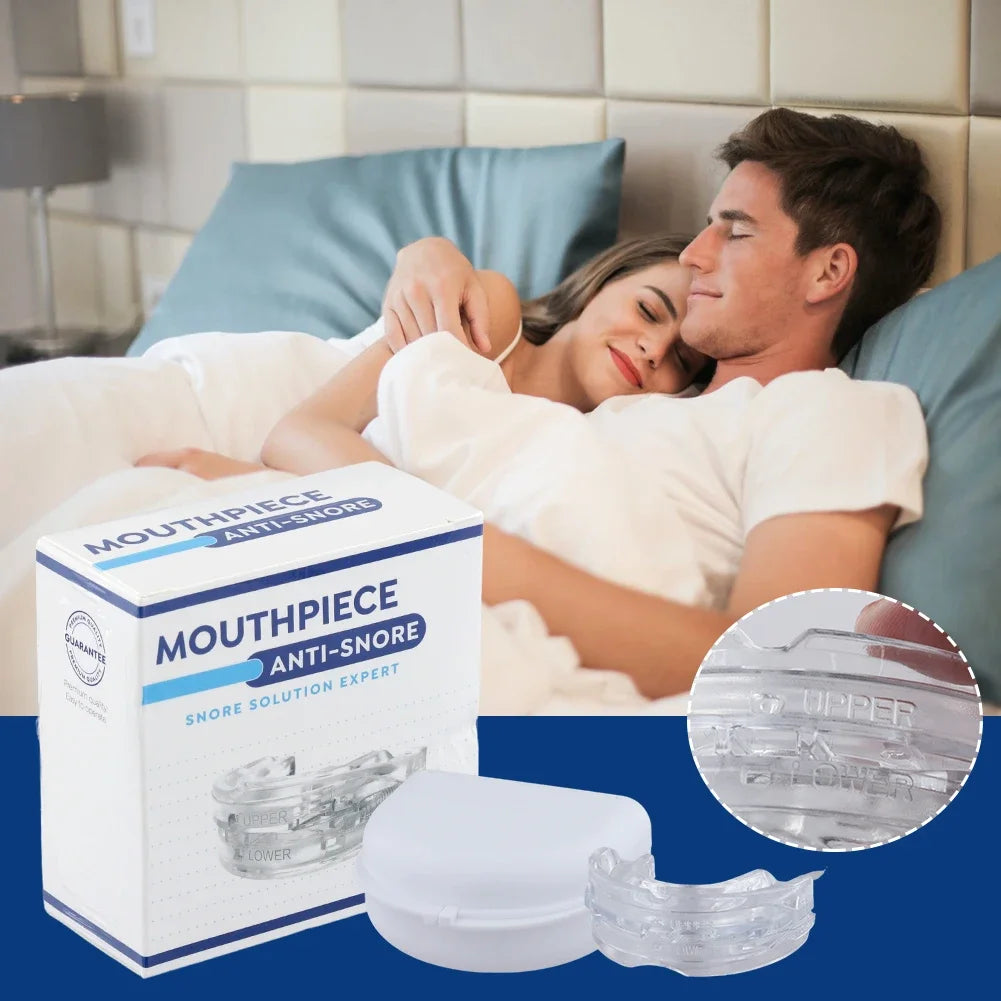 Reusable Anti Snore Mouth Guard with Storage Box Anti Snoring Bruxism Mouth Guard Improve Sleeping Reduction Snoring Device