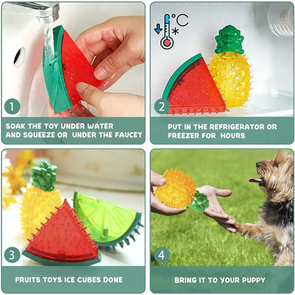 Dog Cooling Chew Toys Frozen Teething Toy for Puppies Summer Interactive Squeaky Toys Small and Medium Pet Treat Training Tools