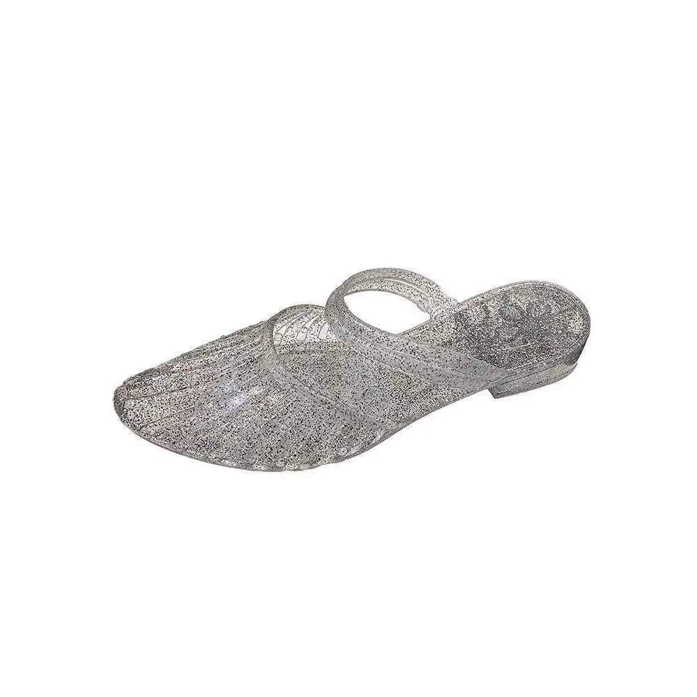 Casual Style Women's Crystal Jelly Sandals Summer Anti-slip Slippers Half Slippers Head Covered Fashionable Cool Slippers