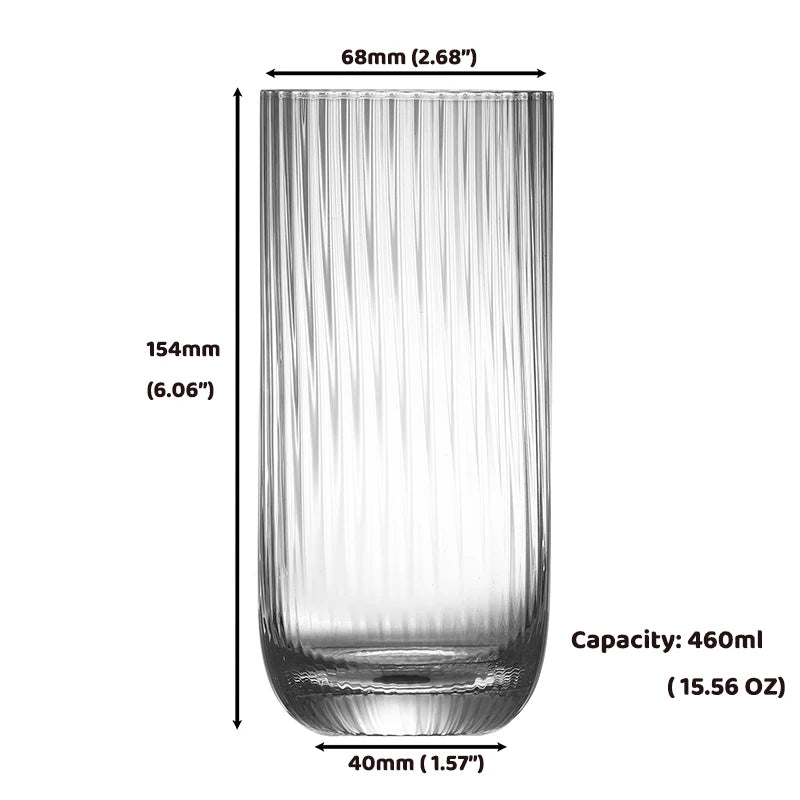 Lead Free Creative Glass Crystal Highball Glass Barware Collins Tumbler Drinking Glasses For Water, Juice, Beer, And Cocktail