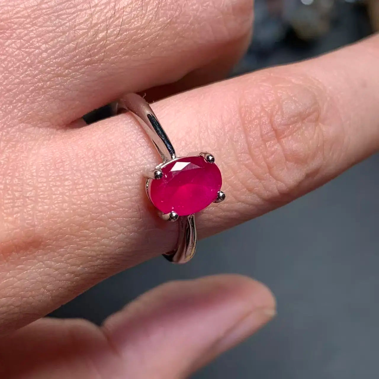 8*6MM Extravagant Natural Ruby Ring Adjustable Female Ring Jewelry for Women Gift Wholesale High Quality Vintage Fine