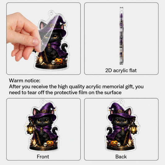 Black Cat Wizard Halloween Advent Calendar – 24 Acrylic Keychain Countdown