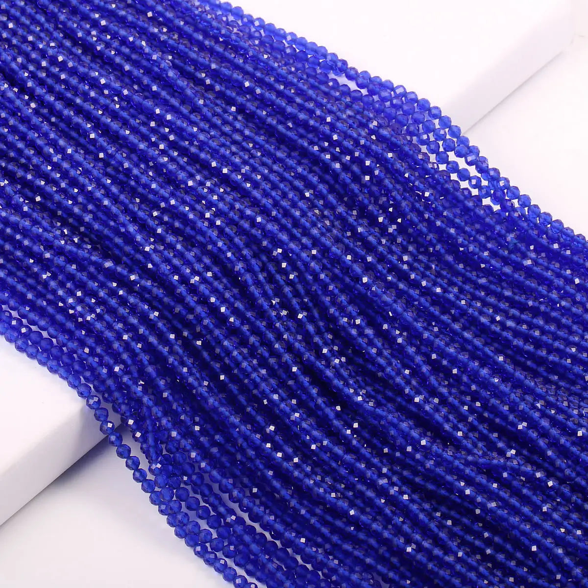5 Strings Natural Spinel Stone Beads Faceted Round Crystal Spacer Glass Beads Bracelet DIY Jewelry Making Bracelet Necklace