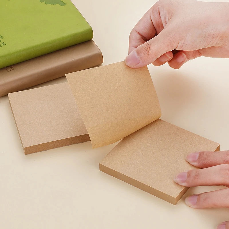 80 Sheets Sticky Stationery Notepad Office bookmark Sticky notes Posted it Khaki  kawaii design Stickers in notebook Memo pad