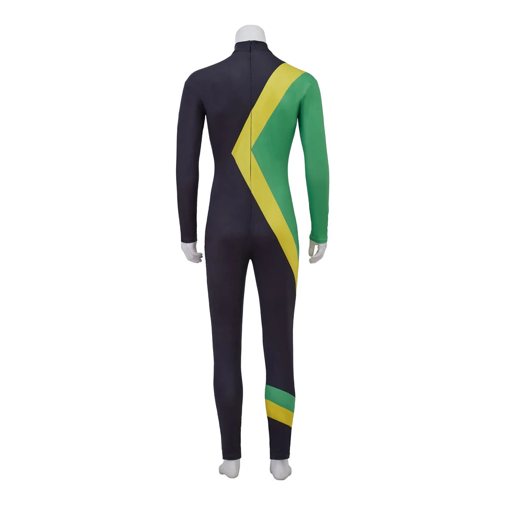 Cool Runnings Cosplay Costume Jamaican Bobsled Team Outfit Bodysuit Costume Adult Men Halloween Party Skating Jumpsuit