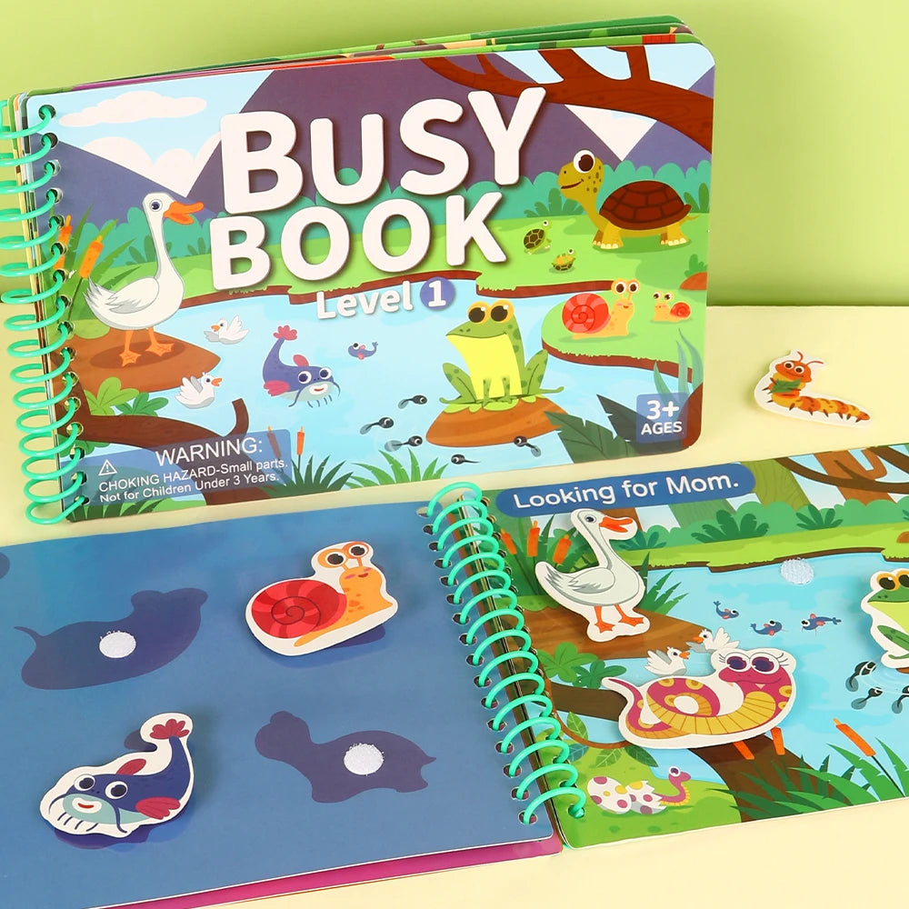 Children Quiet Busy Book 4 Themes Cartoon Travel Sticker Books Kids DIY Sticker Educational Game Montessori Paste Book Toy Gifts
