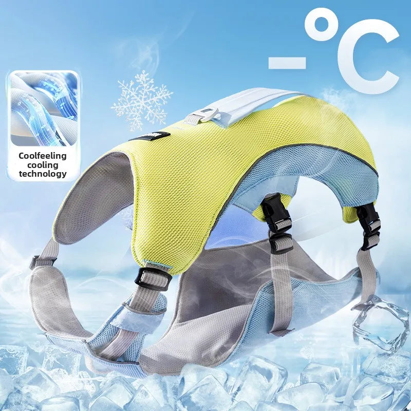 Summer Cooling Vest Style Dog Harness Breathable Leash for Small Medium Large Dogs Golden Retriever