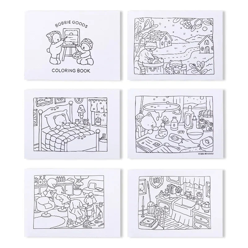 Cozy Friends - Coloring Book for Adults and Teens - Super Cute Animal Characters - 50 Pages Coloring Book for Kids