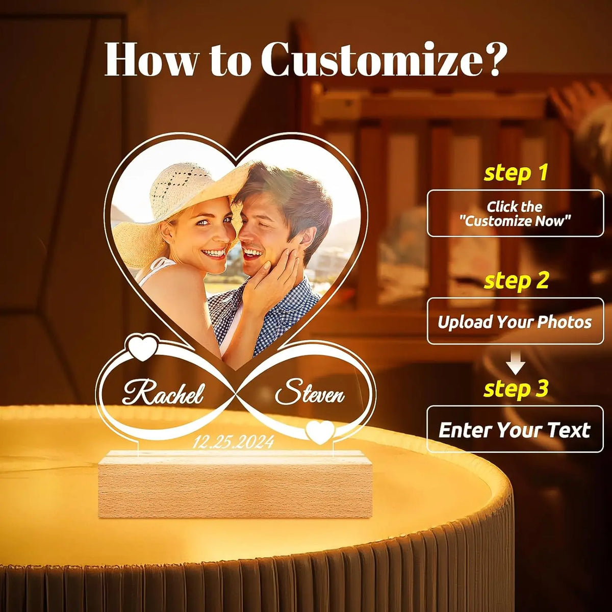 Custom Spotify Music Plaque Gifts For Anniversary Personalized Acrylic Photo Frame Lamp Couple Birthday Wedding Gifts For Lover