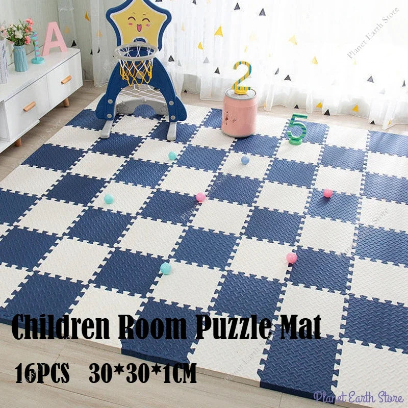 16Pcs Puzzle Mat for Children Kids Carpet Mats EVA Foam Rug Room Activities Mat for Baby Children Room Activities Mat 30*30*1cm