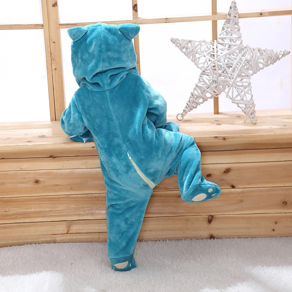 Anime Baby Romper pikachu Snorlax Onesie Newborn Boy Girl Clothes Flannel Soft Pajama Halloween Jumpsuit Kawaii Toddler Outfit