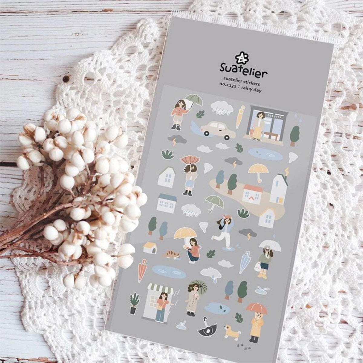 Korean Import Original Suatelier Collection Kawaii Daily Stickers Scrapbooking Diy Journal Stationery Sticker Deco Art Supplies