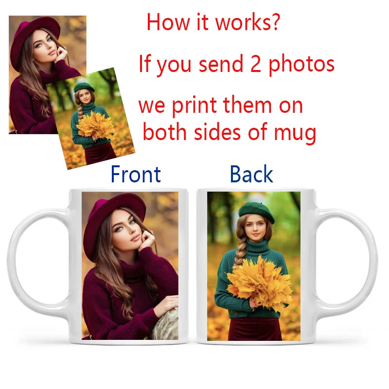 Personalized Your Photo Mug, Custom NAME Logo TEXT Cup, Customize Coffee Mugs, Tea Cups, Mothers Day, Wedding Surprised Gift