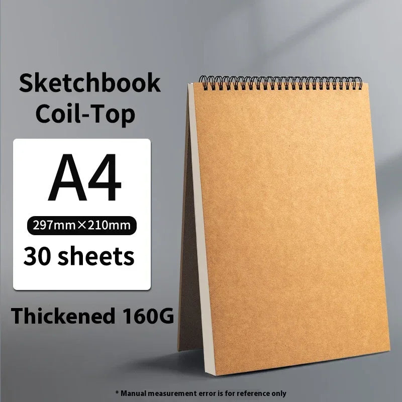 A3/A4//A5/8k/16k Sketchbooks for Drawing Sketching Paper Pad Inner Blank Drawing Graffiti Art Supplies 120g 160g Spiral Notebook
