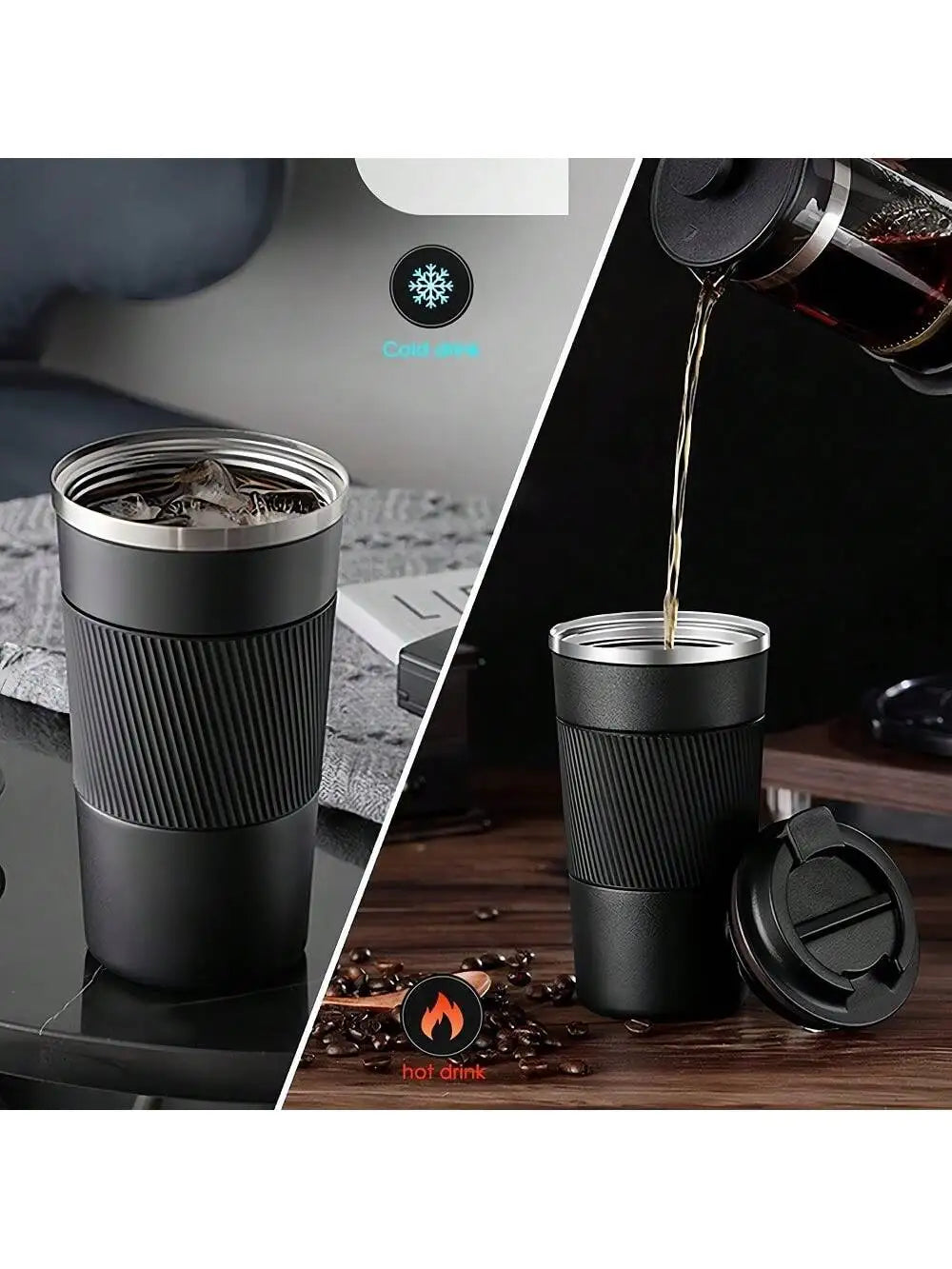 Stainless Steel Coffee Cup Double Layer Vacuum Insulation Cup Office Mug Outdoor Portable Car Water Cups Fashion Mug