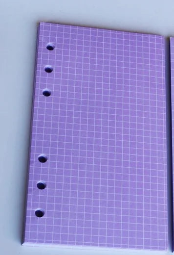 40Sheet Kawaii  A6 Loose Leaf Notebook Refill Spiral Binder Index Paper Inner Pages Line Grid Blank Agenda Stationery