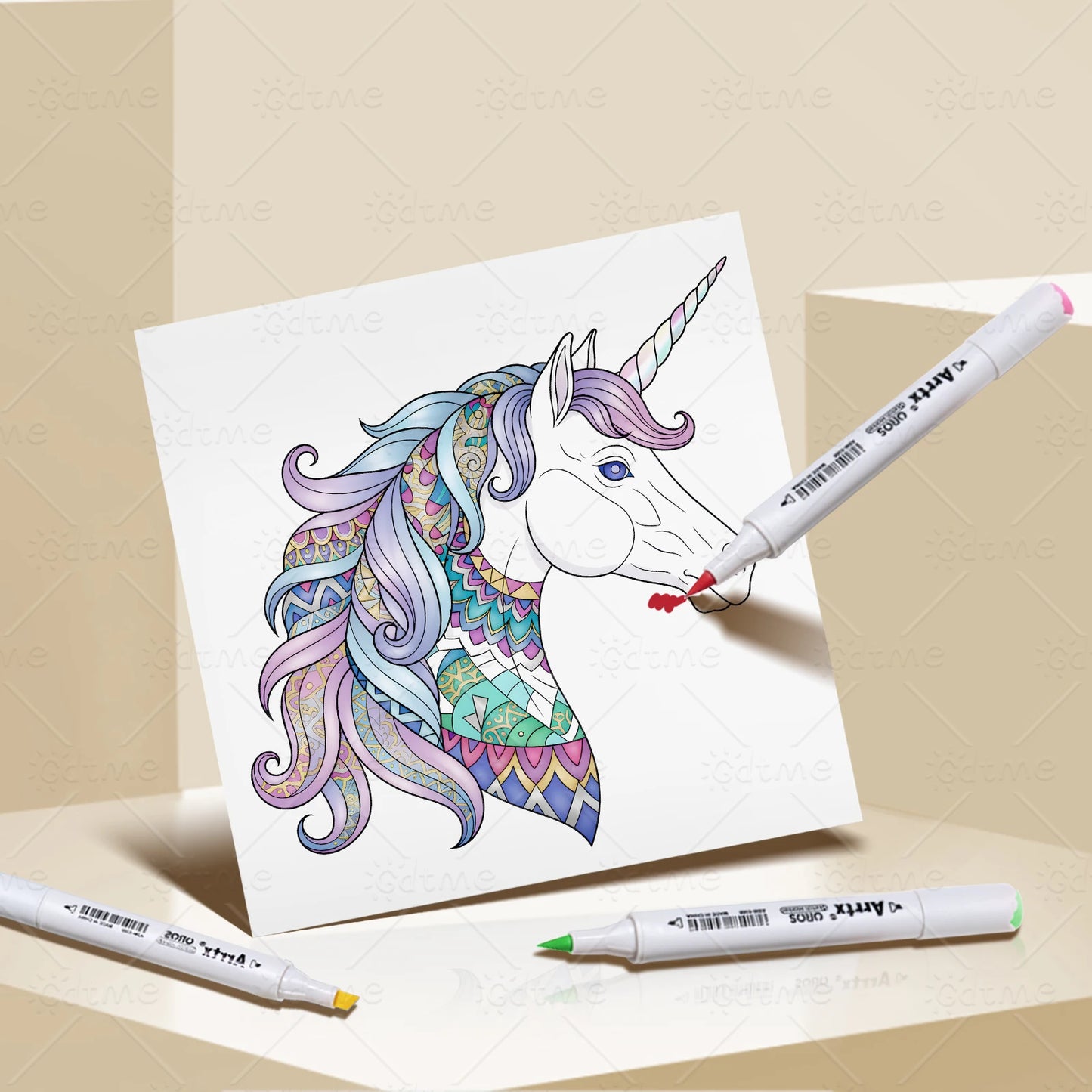 Mandala & Horse Coloring Book for Adults Featuring Cartoon Bold-easy Patterns for Relaxation Kids DIY Painting Drawing Books