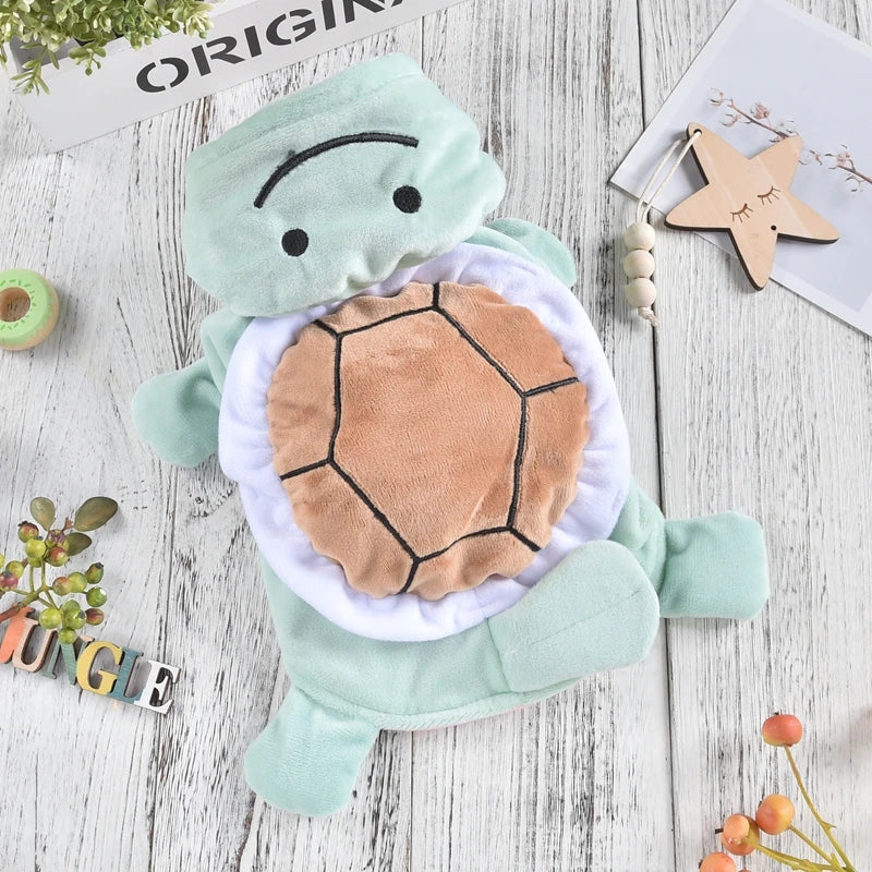 Turtle Hoodie for Small Dogs & Cats – Warm Winter Pet Costume Jacket, M–2L