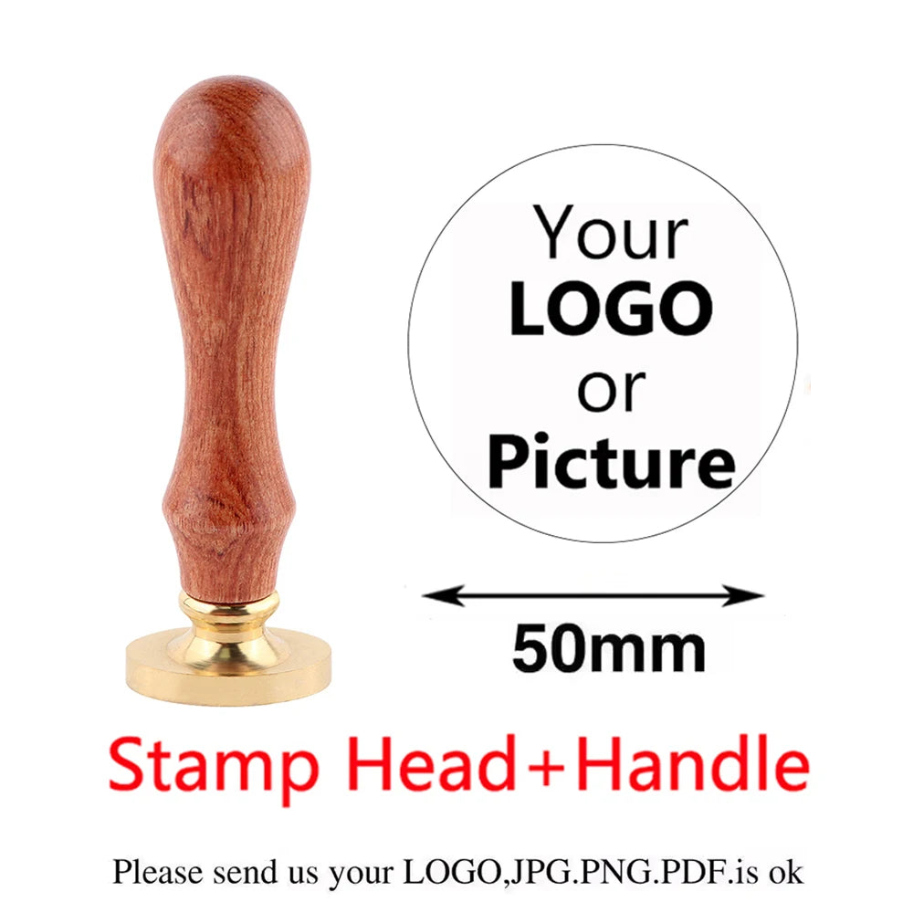 Custom Brass Wax Seal Stamp – Personalized Logo Head in 25–50mm