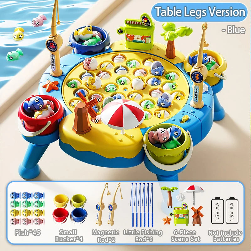Magnetic Fishing Game - Educational Learning Toy with 2/6 Poles & 25/35/45 Fish for Kids Develops Fine Motor Skills