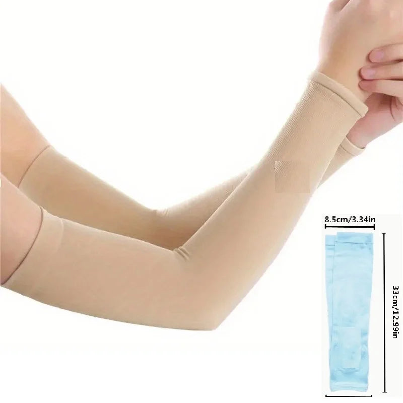 Ice Silk Cooling Arm Sleeves Summer UV Sun Protection Compression UPF 50+ for Women Volleyball Youth Sports