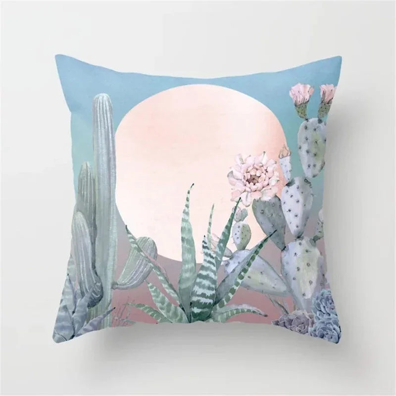 Cactus Flower Pattern Summer Decorative Cushions Pillowcase Polyester Cushion Cover Throw Pillow Sofa Decoration Pillowcover