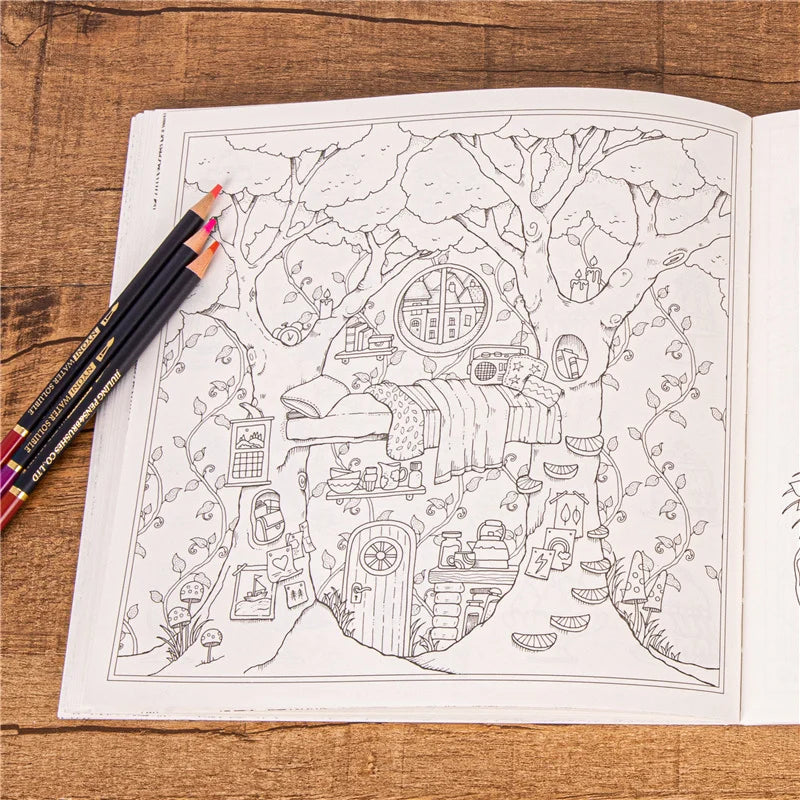 New 80 Pages 25*25cm Rooms Of Wonder Coloring Book For Children Adult Decompression Painting Book For Adult Kids Picture Book