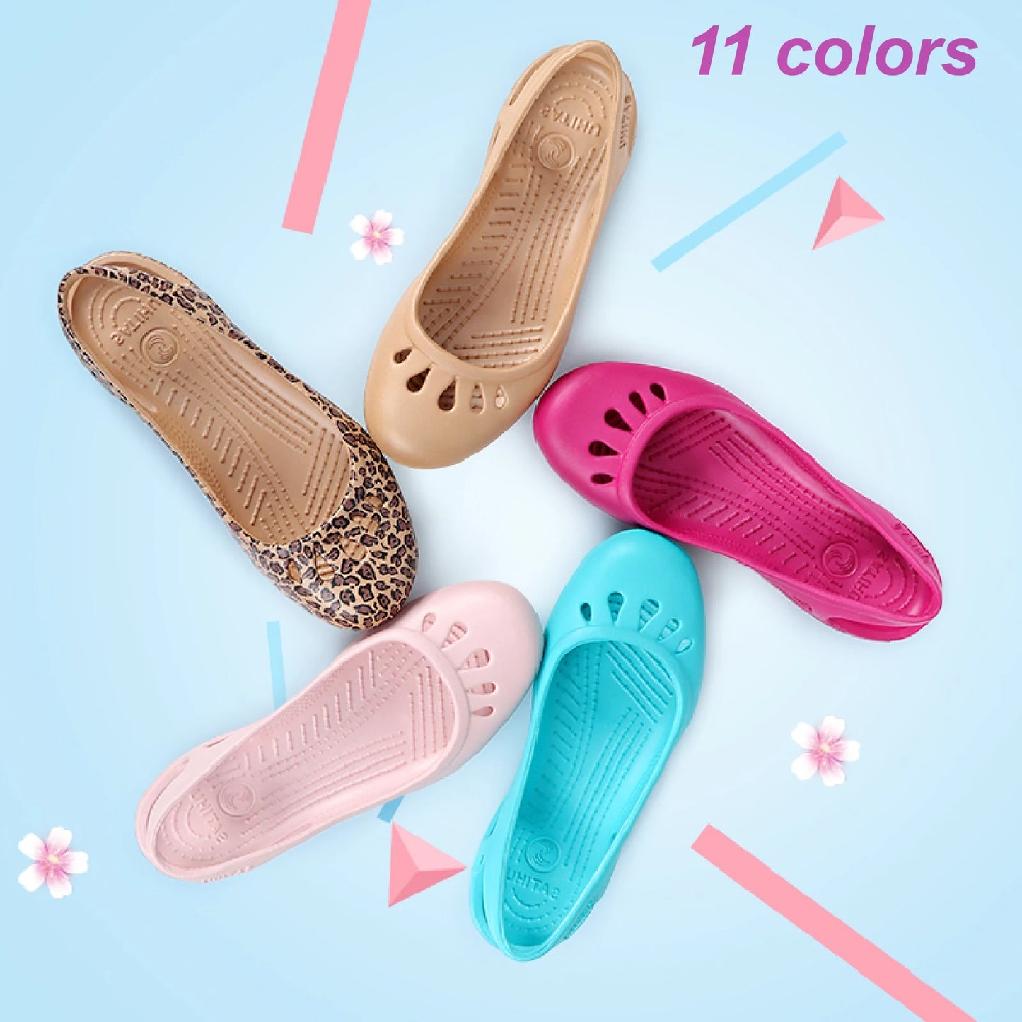 Ultralight EVA Clog Satihu Summer New Lightweight Anti Slip Hole Shoes For Women's Flat Bottom Sandals Nurse Outdoor Beach Jelly