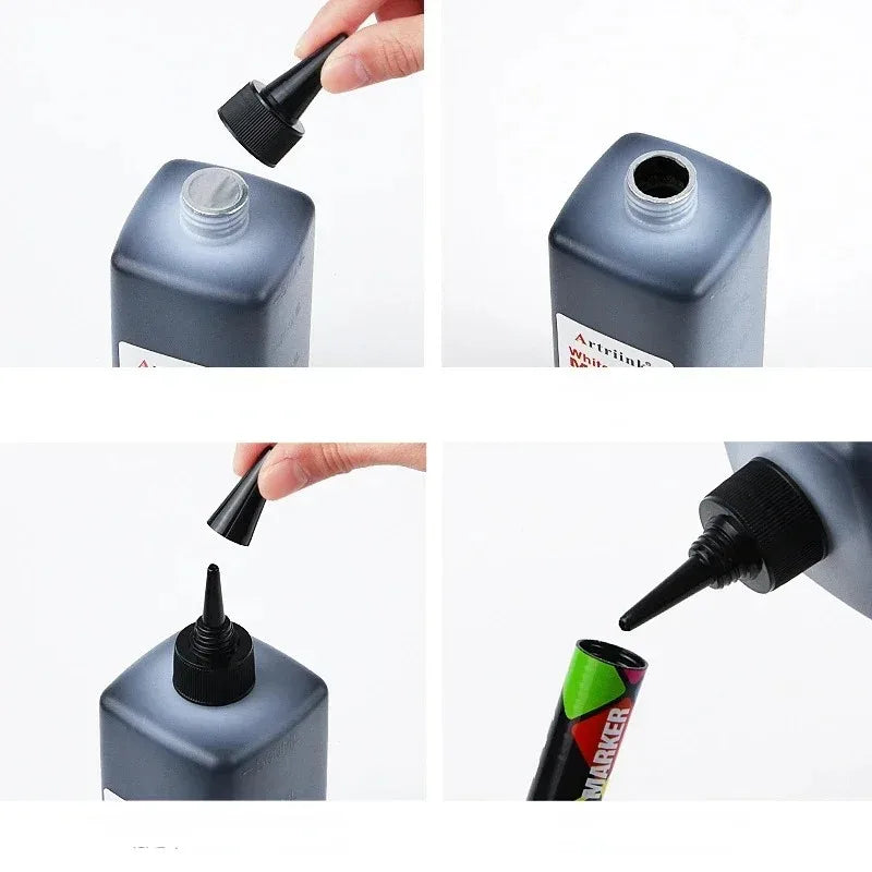 500ml Whiteboard Marker Pen Ink Supplement Water-based  Erasable Environmentally Friendly Filling Solution Black Red Green Blue
