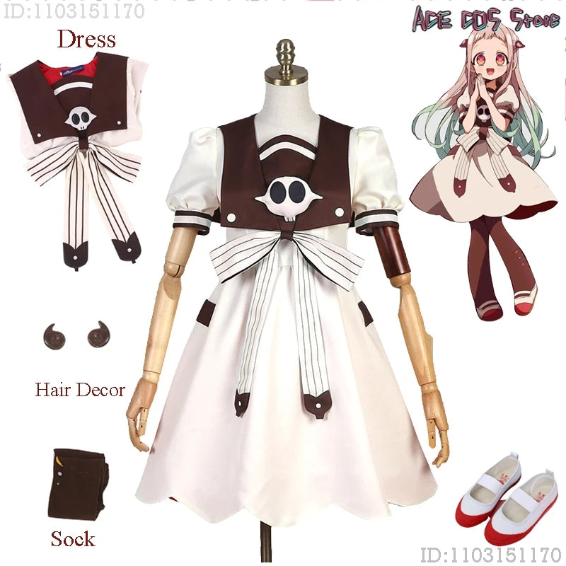 Anime Jibaku Shounen S2 Cos Yashiro Nene Cosplay Anime Girls Roleplay Toilet-bound Wig Dress Halloween Party Couple Outfit