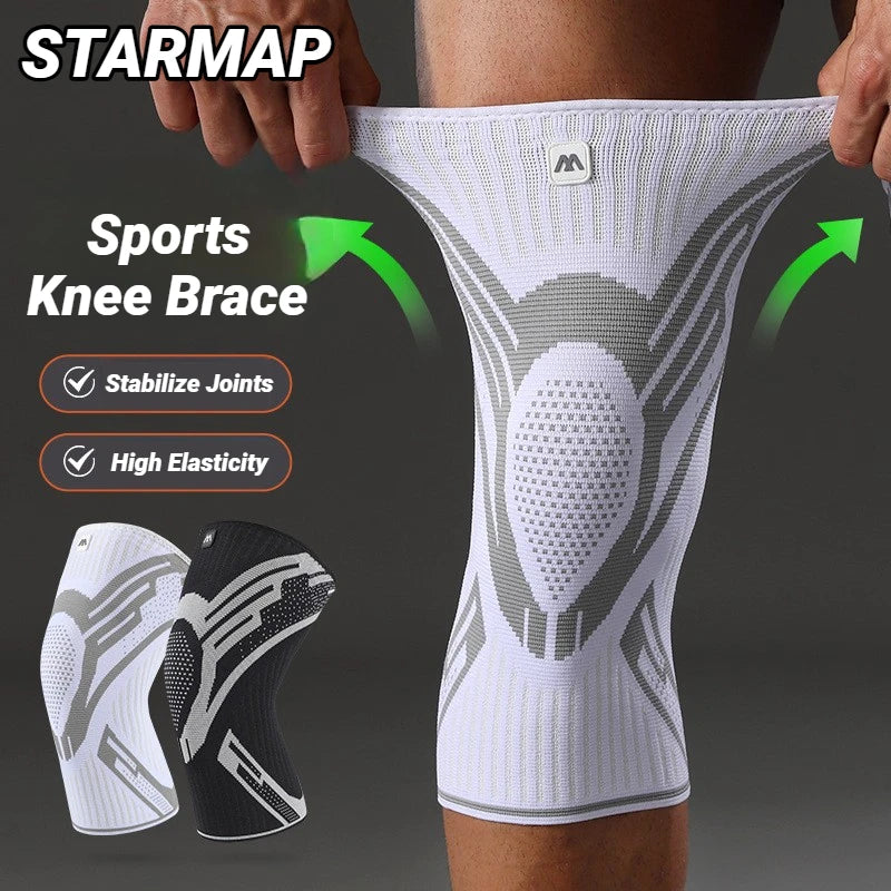 1Pcs Compression Knee Support Sleeve Elastic Breathable Pads Brace Springs Gym Sports Protector Basketball Volleyball Run