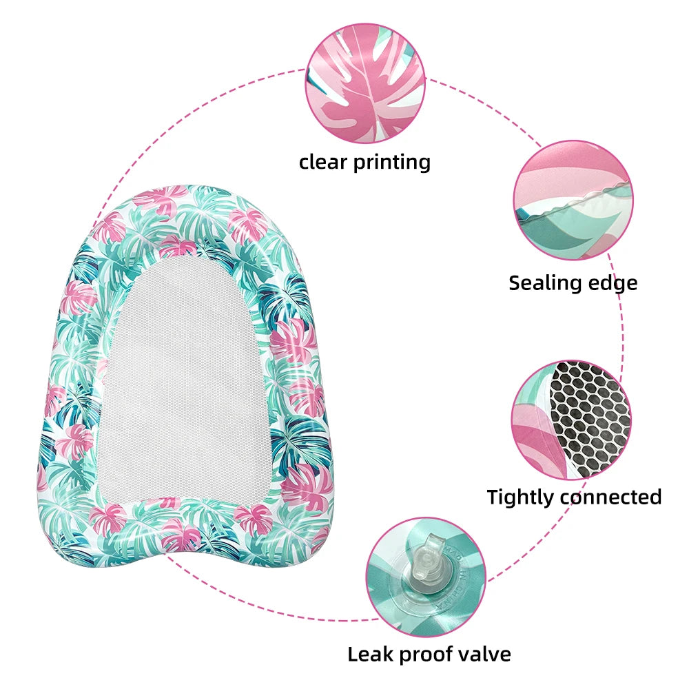 1 pc inflatable heart floating portable water lounge chair, suitable for summer beach swimming pool water entertainment