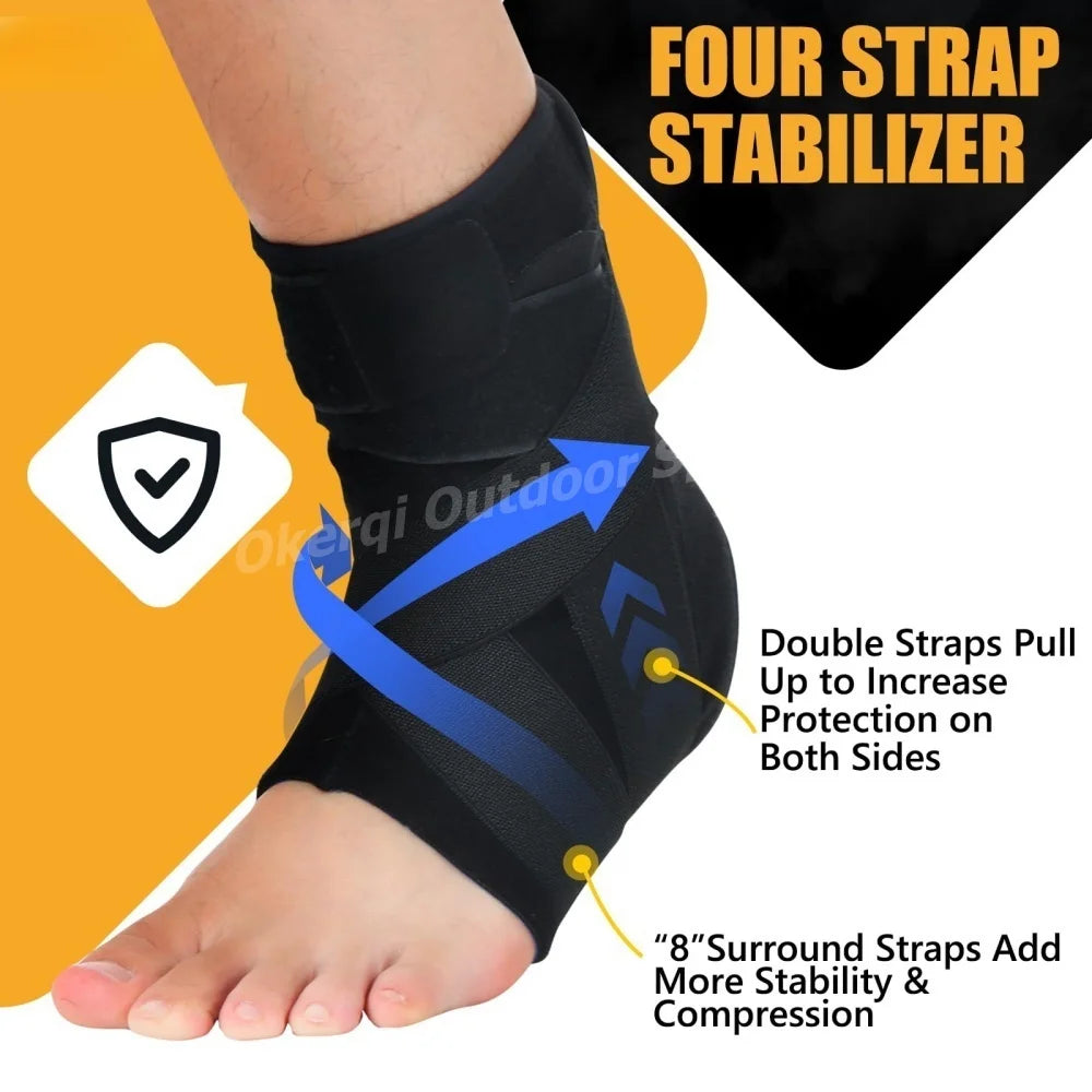 1PC Ankle Brace Adjustable Lace Up Ankle Support for Sprained Injury Recovery Ankle Stabilizer for Basketball Volleyball Tennis