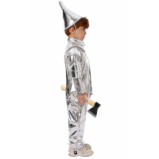 The Wizard of Oz Costume Tin Man Roleplay Kids Performance Outfit for Boys Girls Stage Costume Halloween Purim Party Fancy Dress