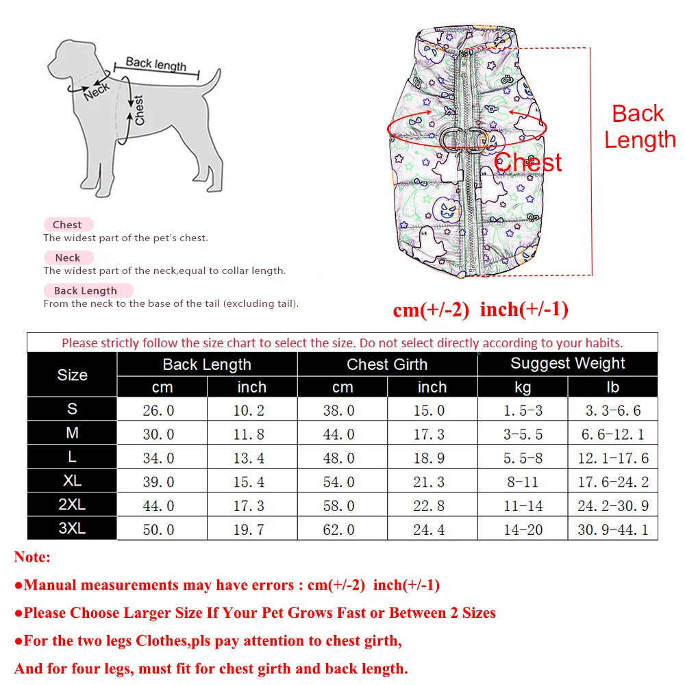 Halloween Pet Jacket For Small Medium Dogs Cats Cobweb Print Winter Outdoor Waterproof Warm Puppy Clothes Yorkshire Pet Outfits