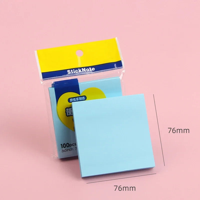 100sheets Color Sticker Notes Sticky Notes Pads Posits Stationery Memo Notepad Notebook School Office Posted It Paper Sticker