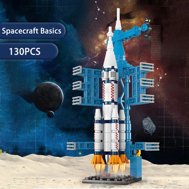 Space Rocket Building Blocks Set STEM Educational DIY Puzzle 3D Assembly Model Construction Toy for Kids Boys Girls School Gift