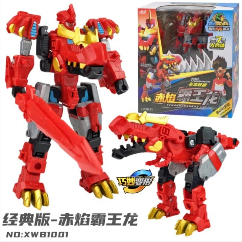 Classic Edition Burst Dragon Attle Car X4 Super Fighting Dinosaur Combined Transformation Robot Tyrannosaurus Kids Toys Gifts