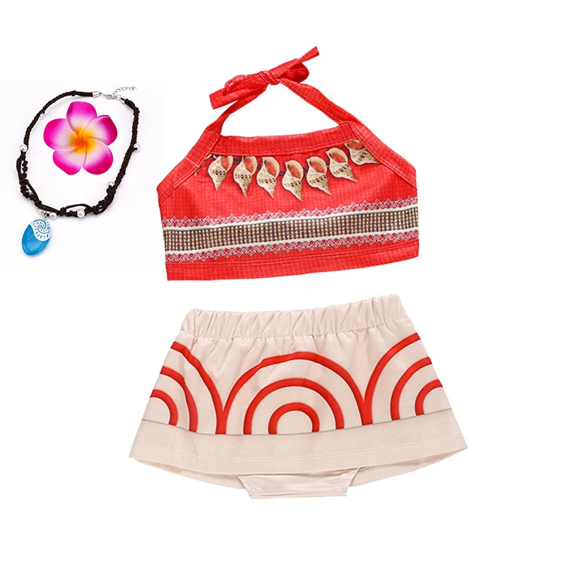 Baby Little Moana Dress Costumes Cosplay Girl Dresses Anime Movie Costume Halloween Costumes Gifts Kids Dress for Girls Outfit